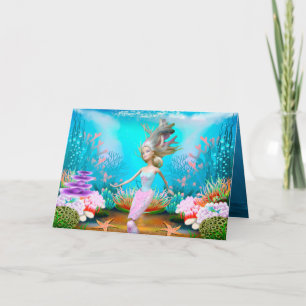 Famous doll dressed as a Mermaid Card