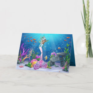 Famous doll dressed as a Mermaid Card