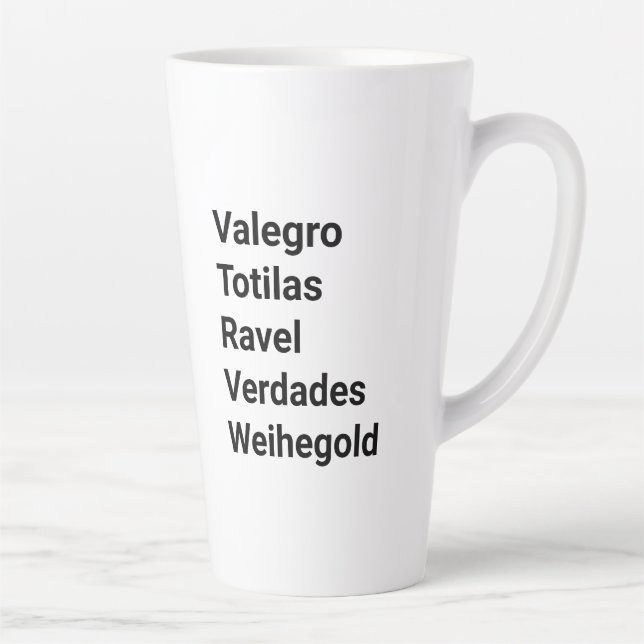 Famous dressage horses names equestrian latte mug (Right)