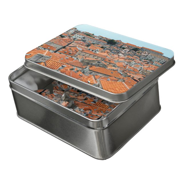 Famous Dubrovnik Old Town roofs - Dalmatia,Croatia Jigsaw Puzzle (Lid Open)