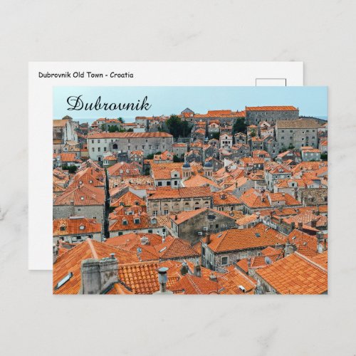 Famous Dubrovnik Old Town roofs _ DalmatiaCroatia Postcard