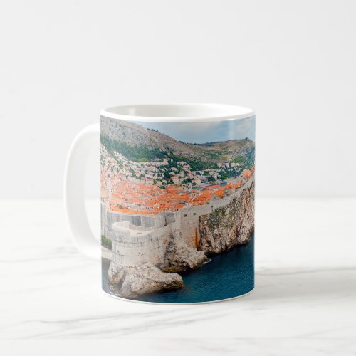 Famous Dubrovnik Old Town roofs  walls _ Croatia Coffee Mug