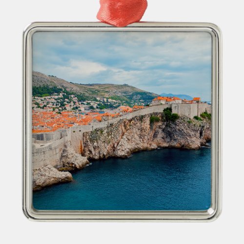 Famous Dubrovnik Old Town roofs  walls _ Croatia Metal Ornament