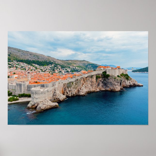 Famous Dubrovnik Old Town roofs & walls - Croatia Poster (Front)