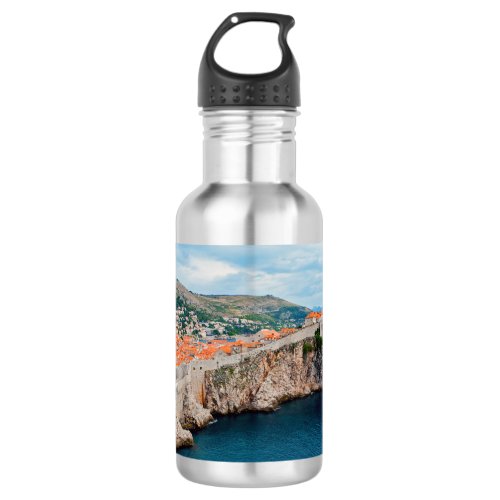 Famous Dubrovnik Old Town roofs  walls _ Croatia Stainless Steel Water Bottle