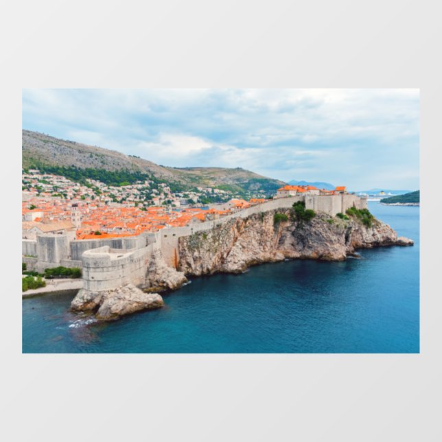 Famous Dubrovnik Old Town roofs & walls - Croatia Window Cling (Sheet)