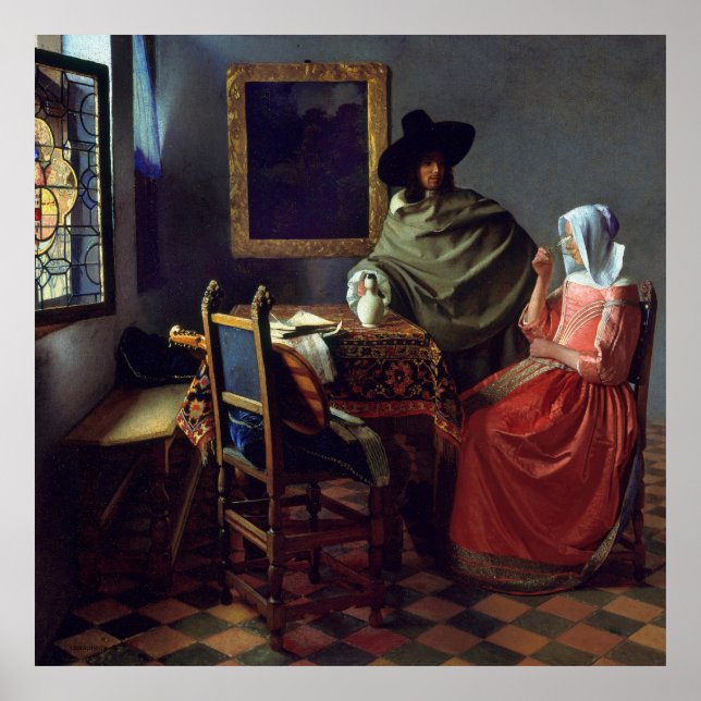 Famous dutch Vermeer painting vintage  Poster (Front)