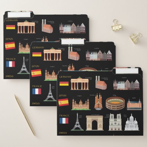 Famous European Monuments File Folder