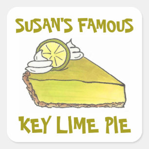 Famous Florida Key Lime Pie Slice Baking Baked By Square Sticker