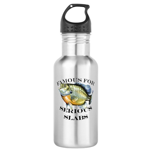Famous For Serious Slabs Light Stainless Steel Water Bottle (Front)