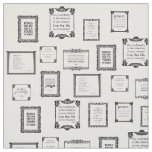 Famous Framed Quotes Print Pattern Fabric