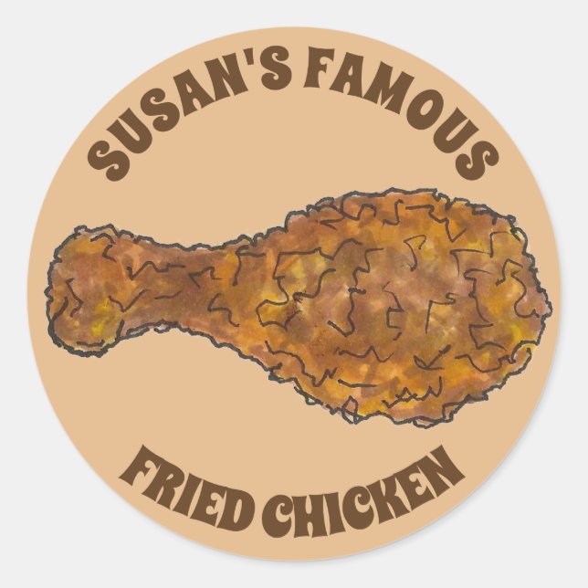 Famous Fried Chicken Leg Personalized Homemade By Classic Round Sticker (Front)