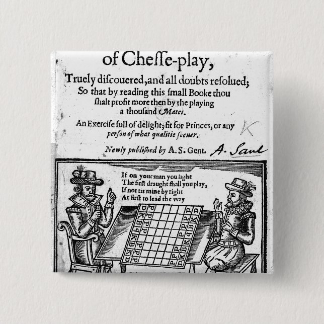 Famous Game of Chess, 1614 Button (Front)