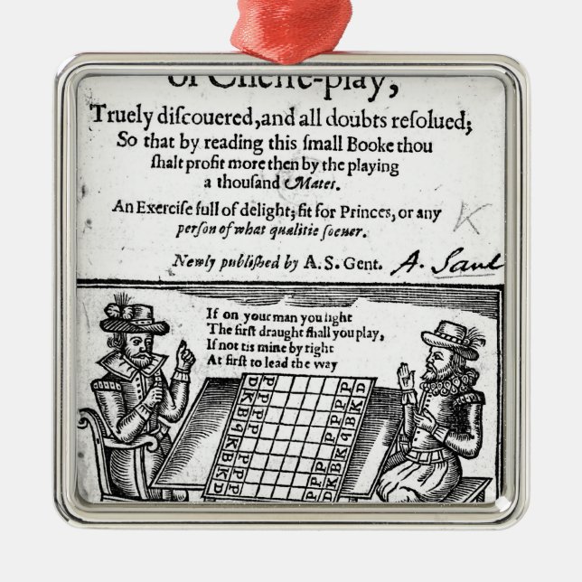 Famous Game of Chess, 1614 Metal Ornament (Front)