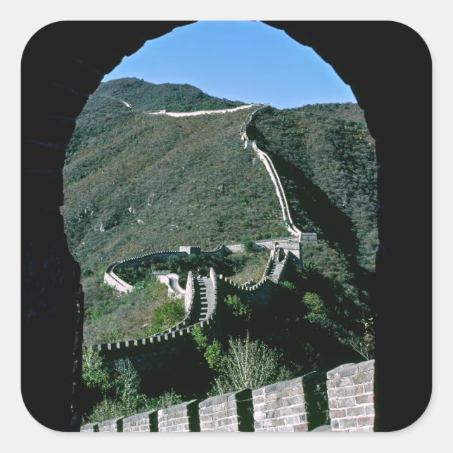 Famous Great Wall of China - Beijing, Asia Square Sticker (Front)