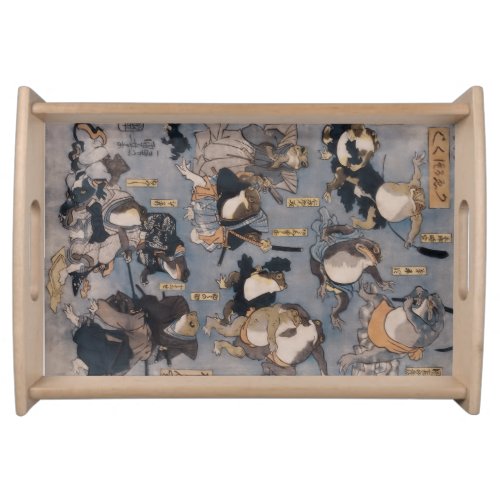 Famous Heroes of the Kabuki Stage frogs Serving Tray