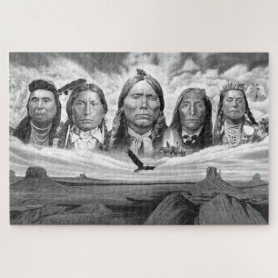 Famous Indian Chiefs Native Americans Horizontal Jigsaw Puzzle