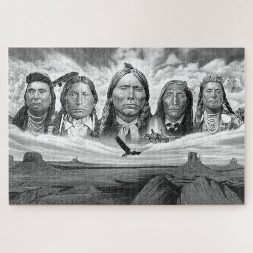 Famous Indian Chiefs Native Americans Horizontal Jigsaw Puzzle
