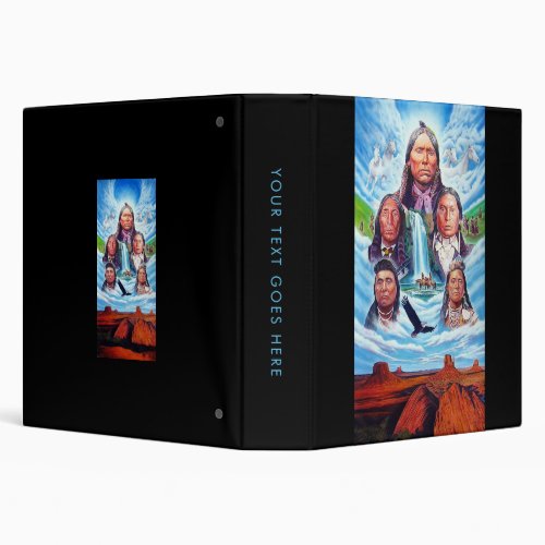 Famous Indian Chiefs Native Americans Painting 3 Ring Binder