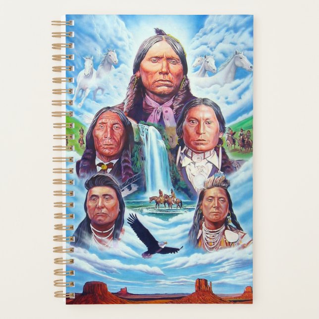 Famous Indian Chiefs Native Americans Painting Planner (Front)