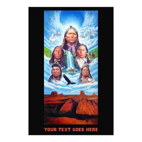 Famous Indian Chiefs Native Americans Vertical Photo Print