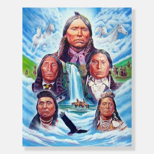Famous Indian Chiefs Painting by Serdar Hizli Foam Board (Front)
