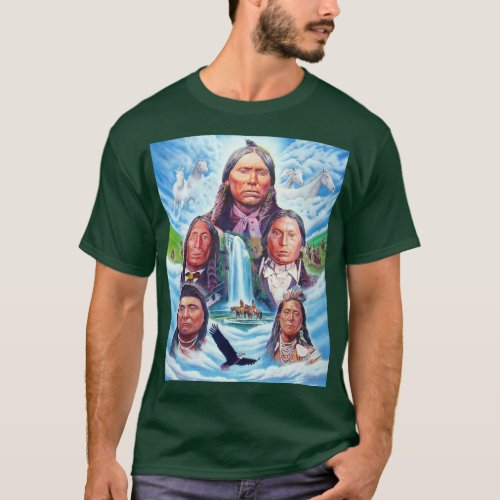 Famous Indian Chiefs Painting Mens Deep Forest T_Shirt