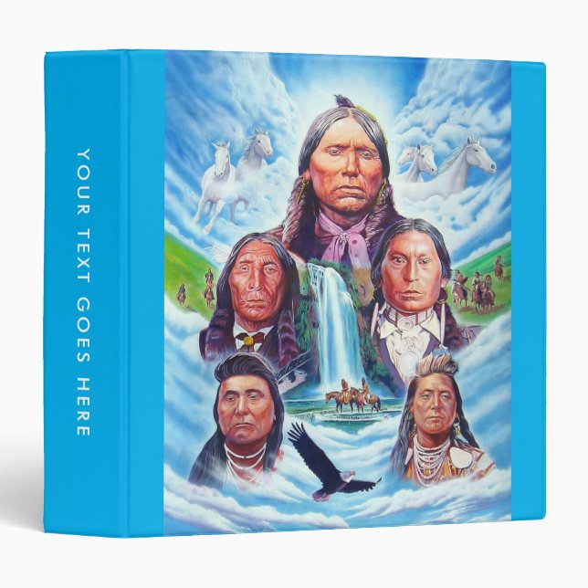 Famous Indian Chiefs Painting Native Americans 3 Ring Binder (Front/Spine)