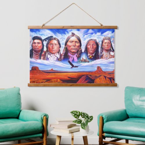 Famous Indian Chiefs Painting Native Americans Hanging Tapestry