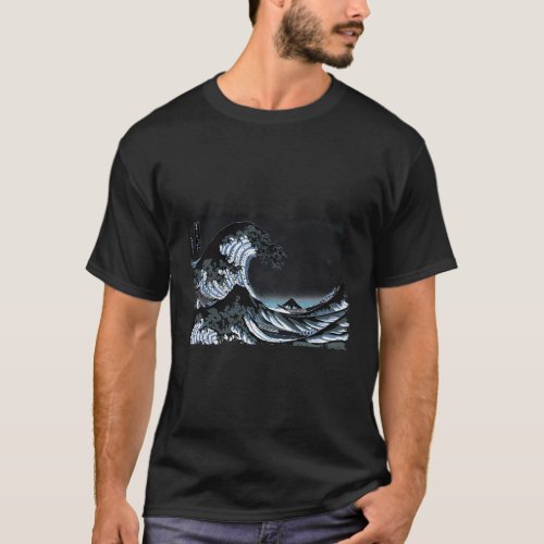 Famous Japanese Great Wave Remix Hokusai Stylish T_Shirt