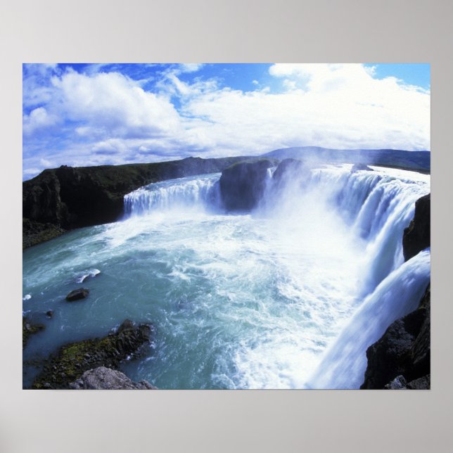 Famous Jodafoss Falls in North Central Iceland Poster (Front)