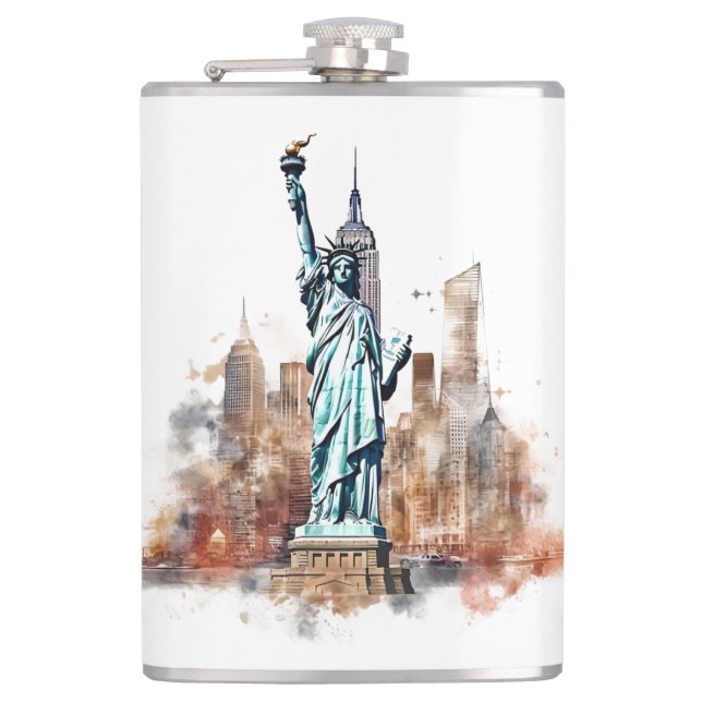 Famous landmarks design flask (Front)