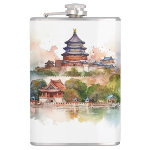 Famous landmarks design flask