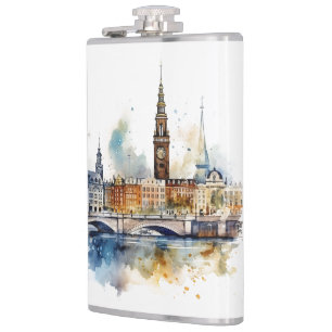 Famous landmarks design flask