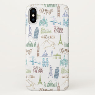 Famous Landmarks Pattern iPhone X Case
