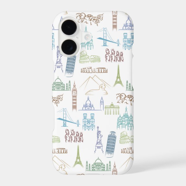 Famous Landmarks Pattern Iphone Case (Back)