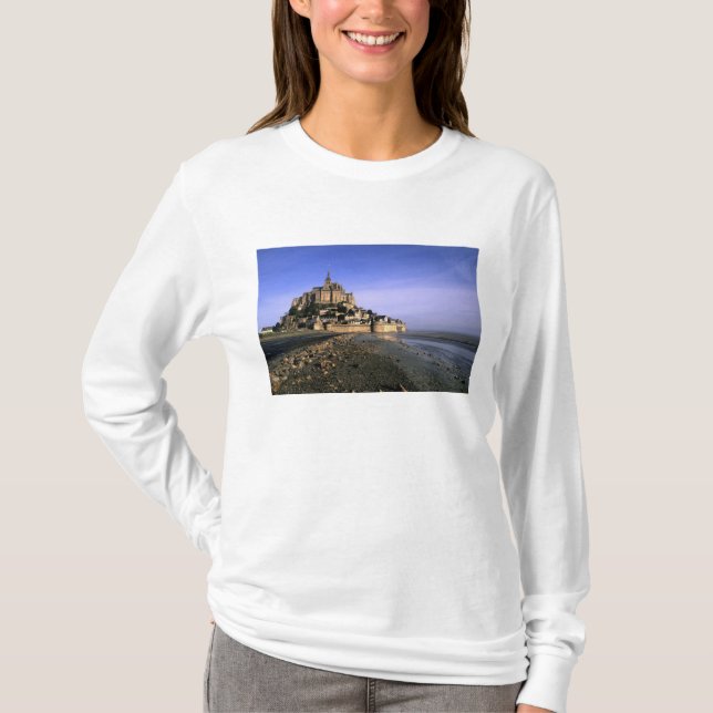 Famous Le Mont St. Michel Island Fortress in T-Shirt (Front)