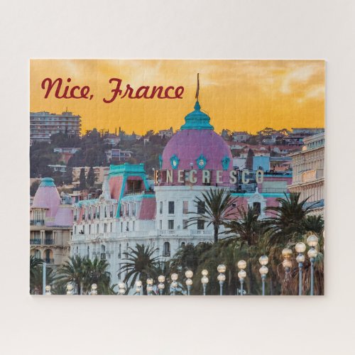 Famous luxury hotel Hotel Negresco in Nice France Jigsaw Puzzle