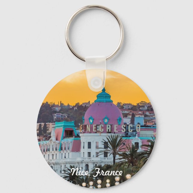 Famous luxury hotel Hotel Negresco in Nice France Keychain (Front)