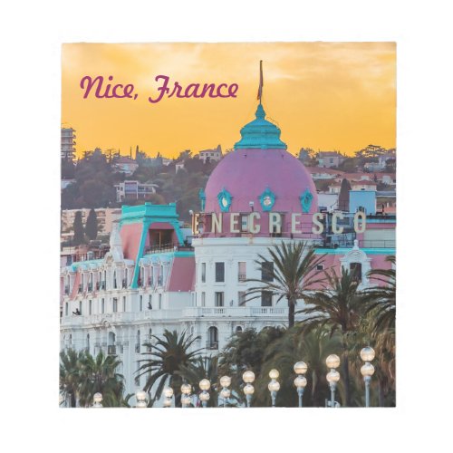 Famous luxury hotel Hotel Negresco in Nice France Notepad