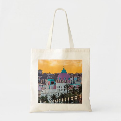 Famous luxury hotel Hotel Negresco in Nice France Tote Bag