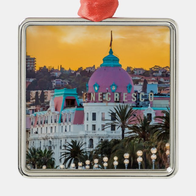 Famous luxury hotel Negresco Nice France Metal Ornament (Front)