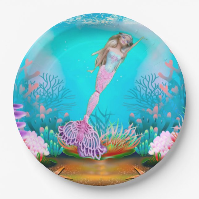 Famous Mermaid Paper Plates (Front)