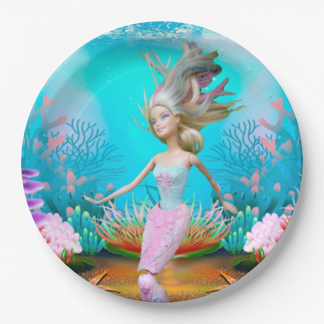 Famous Mermaid Paper Plates (Front)