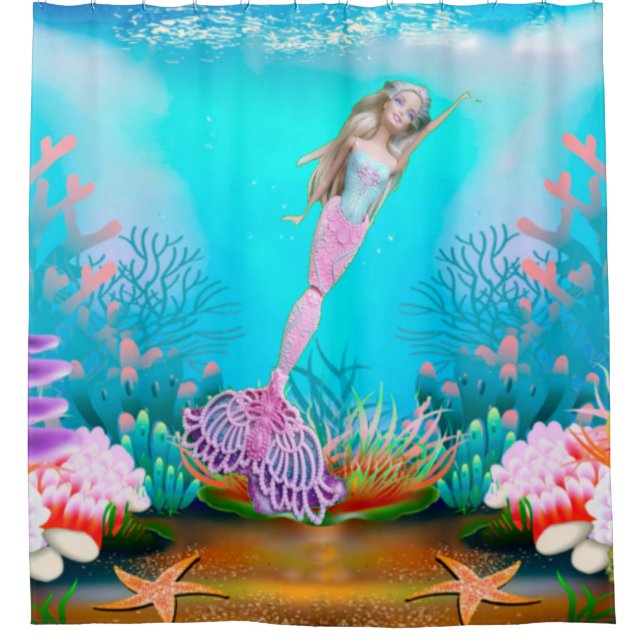 Famous Mermaid Shower Curtain (Front)