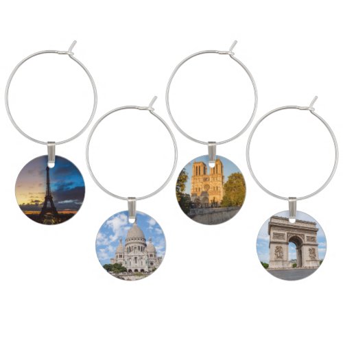 Famous monuments of Paris Wine Charm