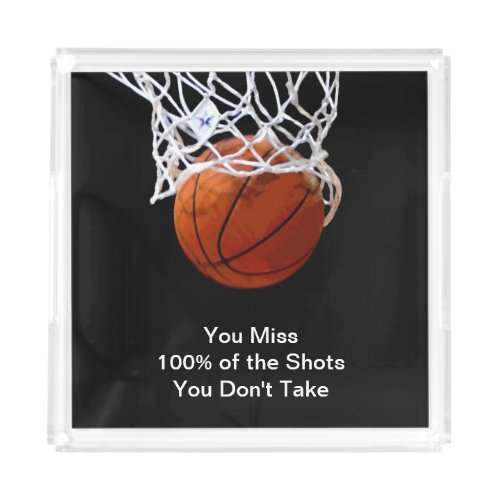 Famous Motivational Quote Basketball Acrylic Tray