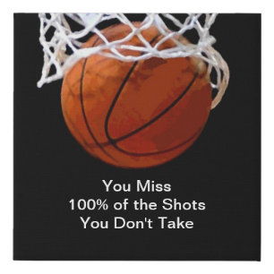 Famous Motivational Quote Basketball Faux Canvas Print
