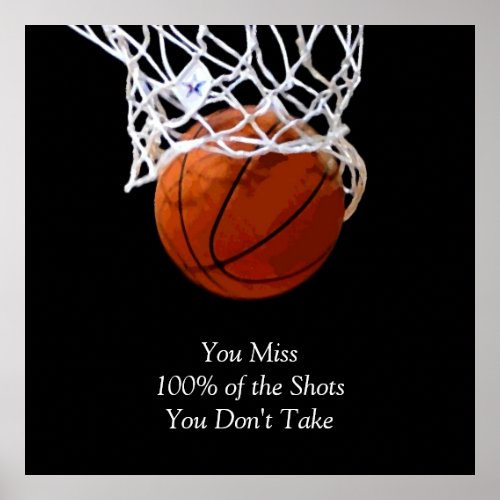 Famous Motivational Quote Basketball Poster