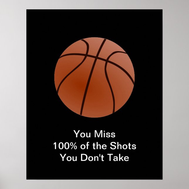 Famous Motivational Quote Basketball Poster (Front)